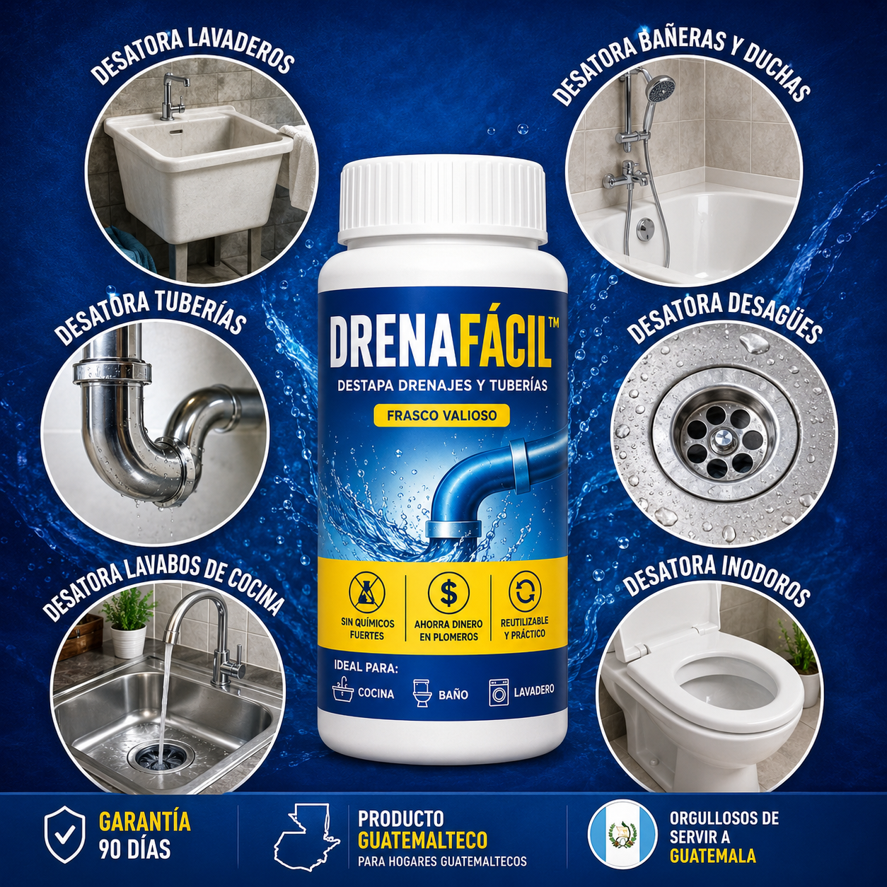 DrenaFacil® La herramienta de presión que destapa cualquier tubería en segundos sin químicos ni plomero