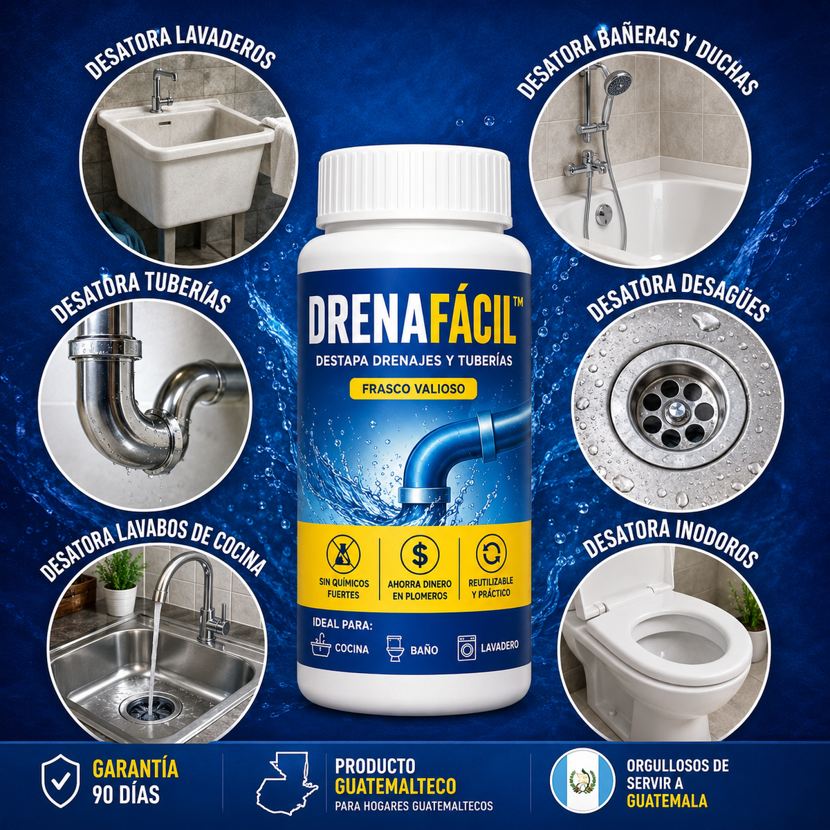 DrenaFacil® La herramienta de presión que destapa cualquier tubería en segundos sin químicos ni plomero